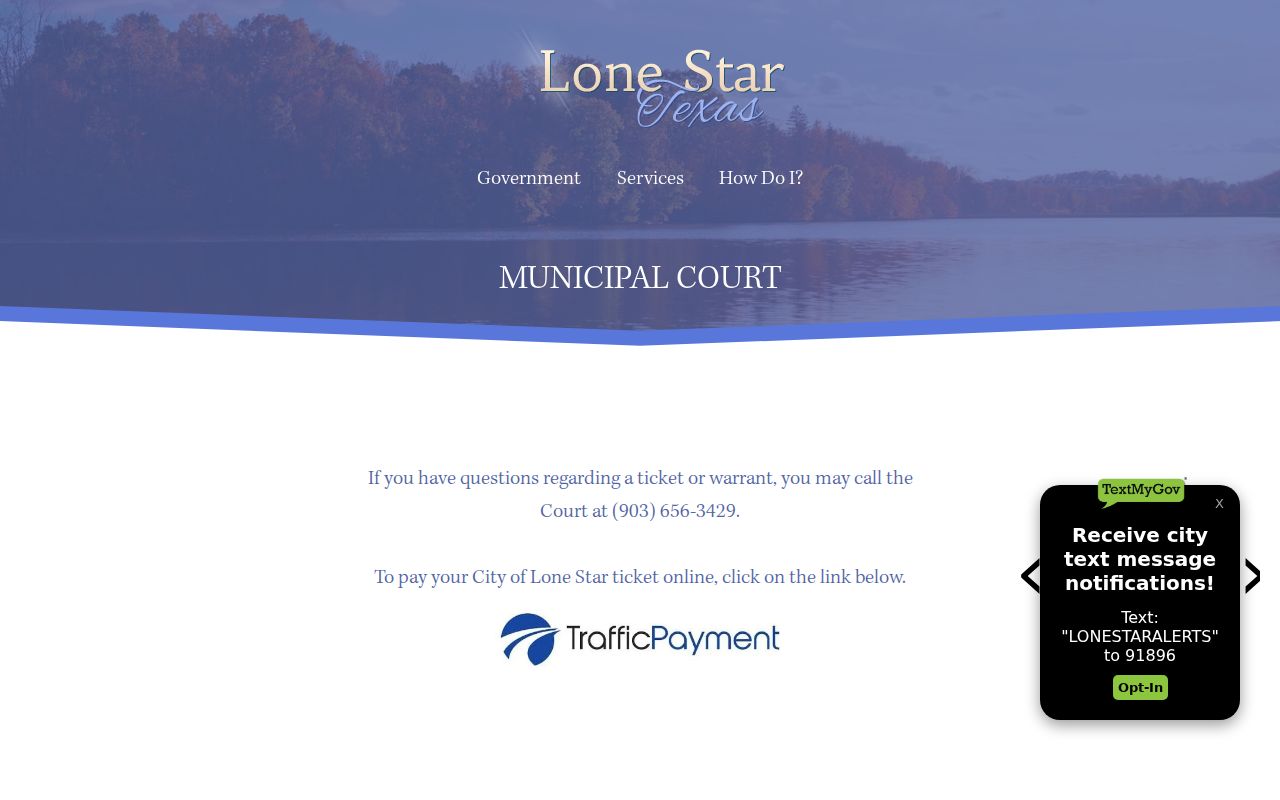 Morris County Lone Star municipal warrant court contact
