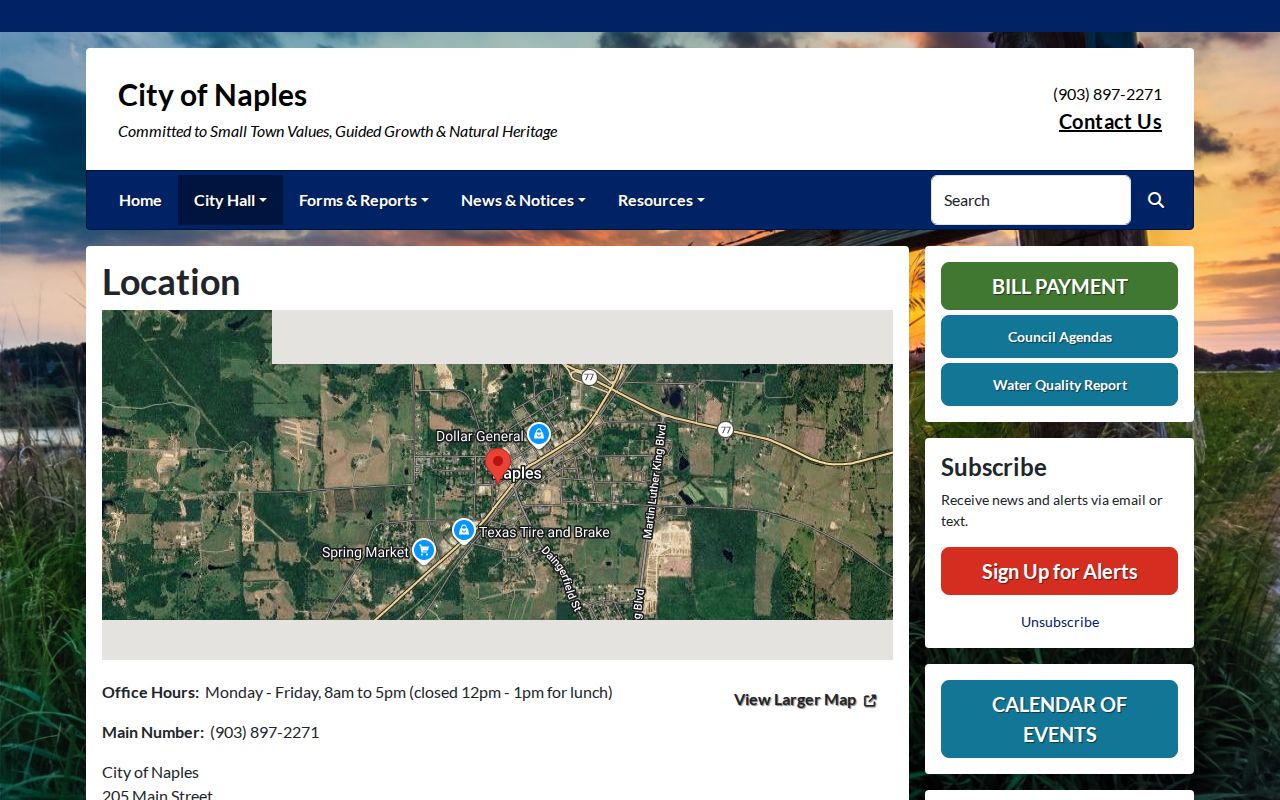 Naples warrant records city office location and published hours