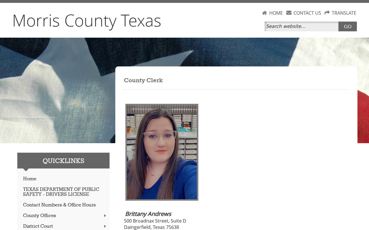 Morris County warrant records and County Clerk access page
